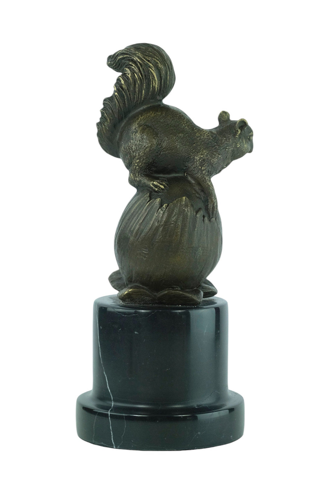 Bronze Sculpture of a Squirrel Sitting on a Hazelnut Animal Art Statue Squirrel Lovers Gift Bronze Animal Sculpture Squirrel Decoration