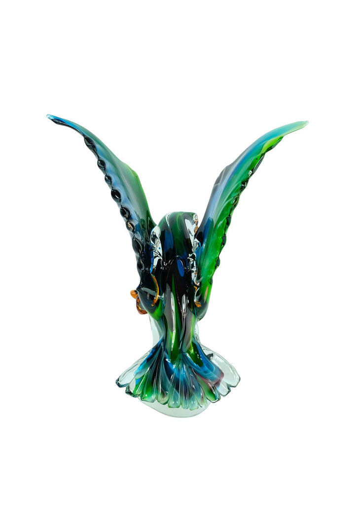 Glass Sculpture of an Eagle in Murano Style Animal Art Statue Landing Eagle Sculpture Italian Art Figurine Eagle Lovers Gift Hunting Decor