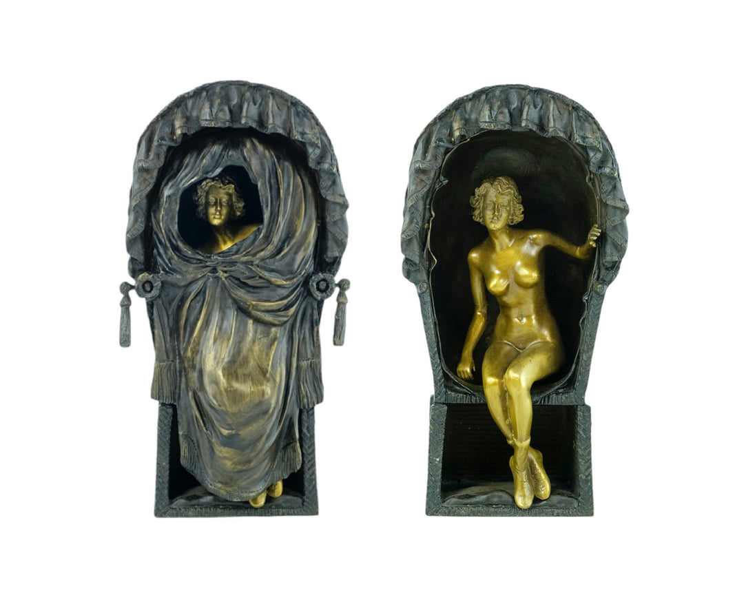 Bronze Sculpture of a Female in Beach Chair in Vienna Bronze Style Franz Bergman Bronzes Bronze Female Statue Austrian Bronze Figurine Art