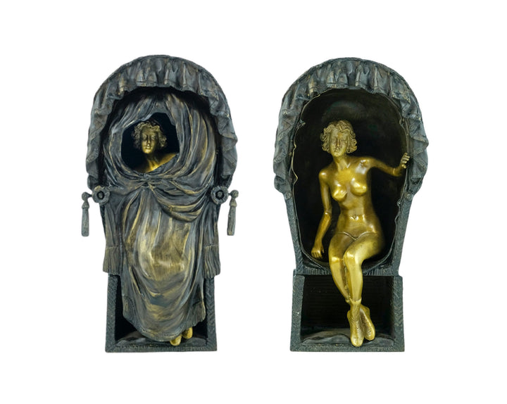 Bronze Sculpture of a Female in Beach Chair in Vienna Bronze Style Franz Bergman Bronzes Bronze Female Statue Austrian Bronze Figurine Art
