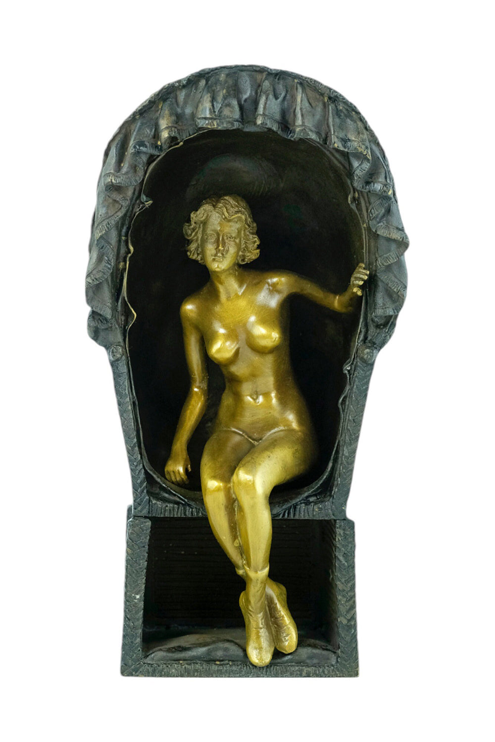 Bronze Sculpture of a Female in Beach Chair in Vienna Bronze Style Franz Bergman Bronzes Bronze Female Statue Austrian Bronze Figurine Art