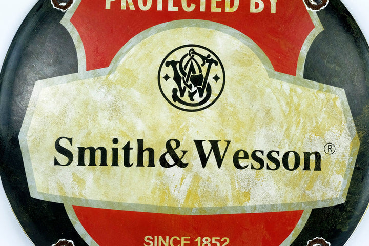 Advertising Sign of Smith & Wesson Wall Decoration Mancave Sign Metal with Enamel Sign Gun Lovers Gift Smith and Wesson Decoration
