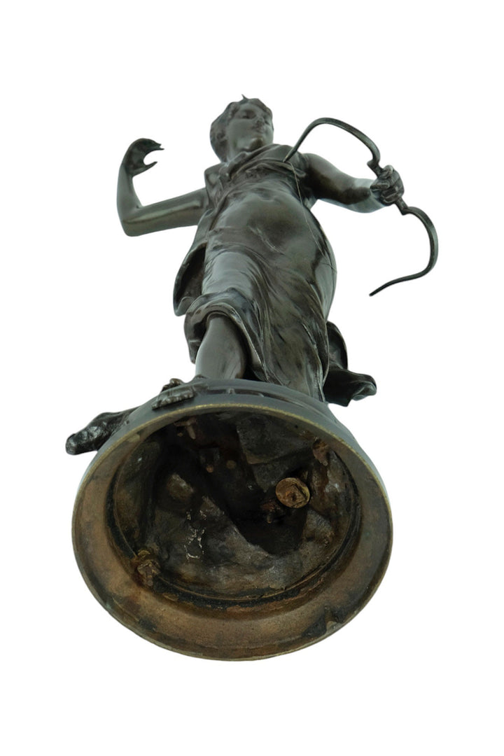 Antique Bronze Sculpture of Diane the Huntress by Alexandre Levasseur 19th Century French Sculpture Hunting Sculpture Hunting Decoration Art