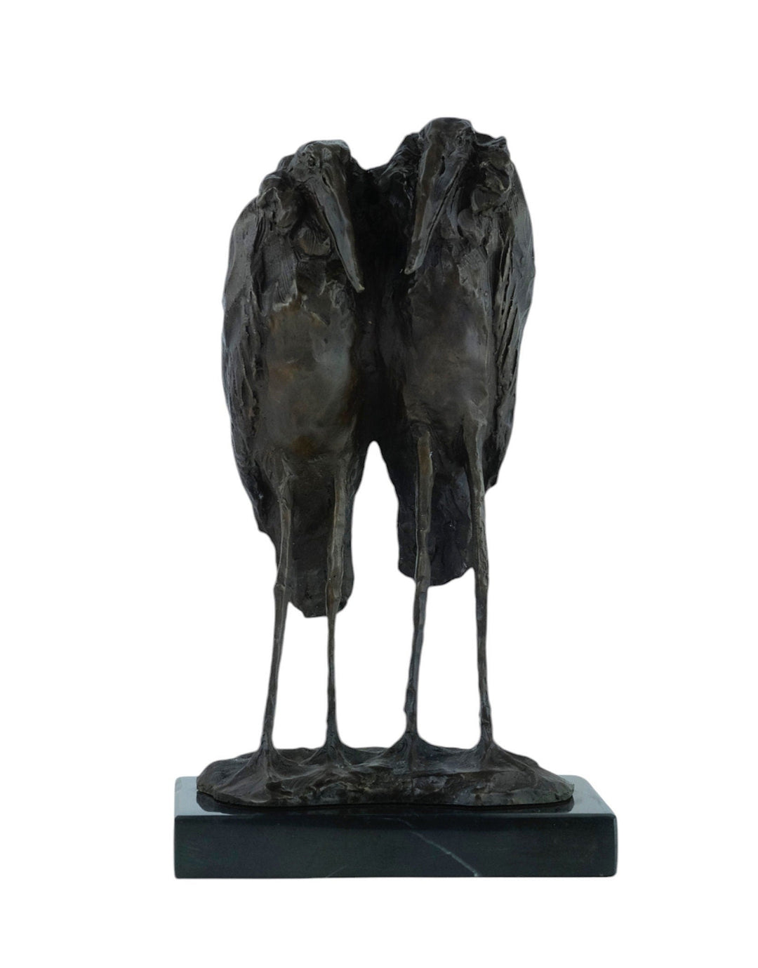 Bronze Sculpture of a Marabou Couple Inspired by Rembrandt Bugatti Animal Art Statue African Wildlife Bronze Sculpture Art Deco Sculpture