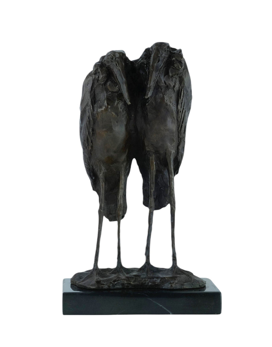 Bronze Sculpture of a Marabou Couple Inspired by Rembrandt Bugatti Animal Art Statue African Wildlife Bronze Sculpture Art Deco Sculpture