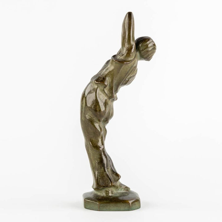 Art Deco Bronze Sculpture of a Female made in France Max Le Verrier Statue Art Deco Statue Bronze Female Statue French Antiques Bronze Art