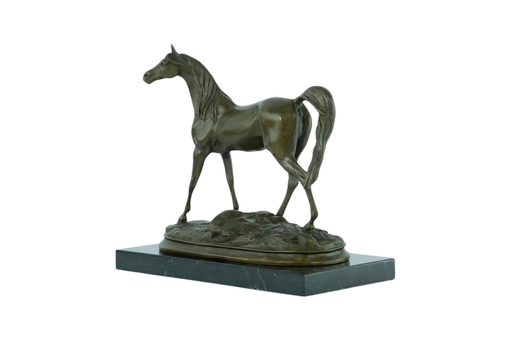 Bronze Sculpture of a Stallion Horse on Marble Base Ibrahim the Horse Statue Horse Lovers Gift Bronze Horse Sculpture Horse Decoration Art