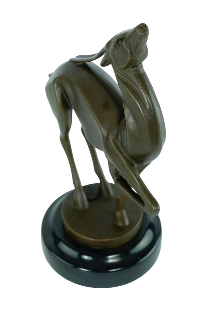 Bronze Sculpture of an Antelope in Art Deco Style Inspired by Bouraine Animal Art Statue Bronze Art Deco Sculpture Hunting Decoration Art