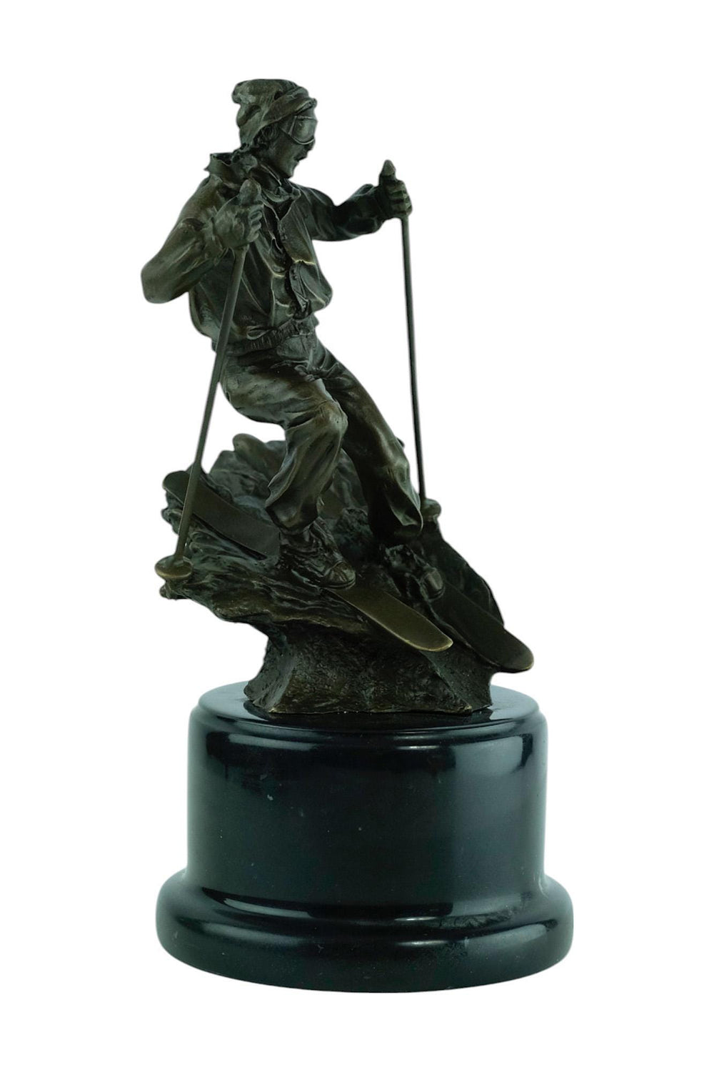 Bronze Sculpture of a Skiing Male Skiing Trophy Alpine Skier Contemporary Art Statue Skiing Decoration Skier Gift Ski Art Modern Sculpture