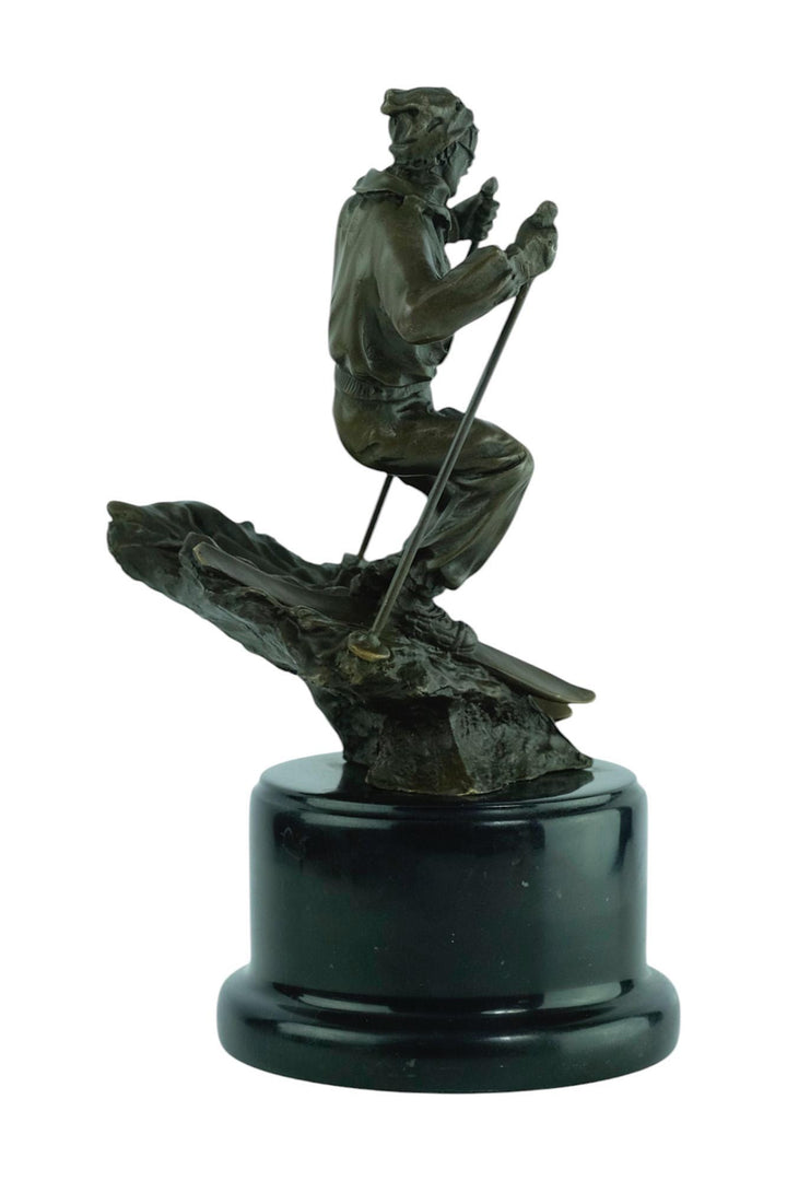 Bronze Sculpture of a Skiing Male Skiing Trophy Alpine Skier Contemporary Art Statue Skiing Decoration Skier Gift Ski Art Modern Sculpture