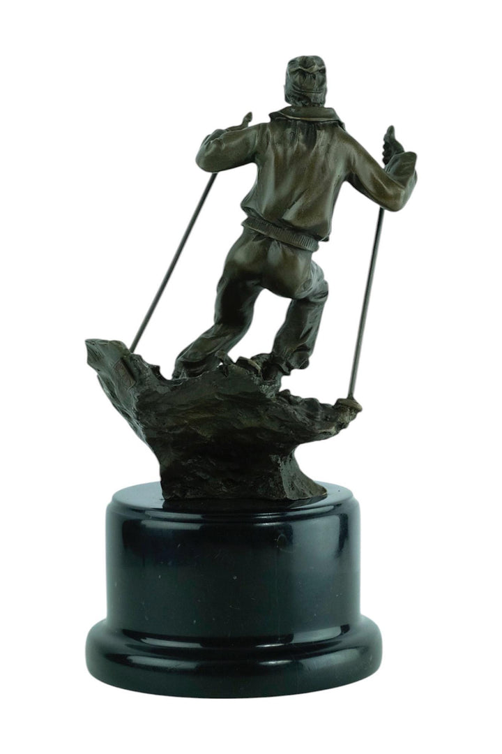 Bronze Sculpture of a Skiing Male Skiing Trophy Alpine Skier Contemporary Art Statue Skiing Decoration Skier Gift Ski Art Modern Sculpture