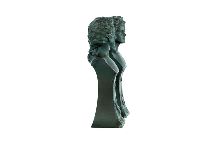 Pair of Antique Sculptures of Mozart and Beethoven French Antiques Classic Music Sculptures Beethoven Bust and Mozart Bust Music Decoration