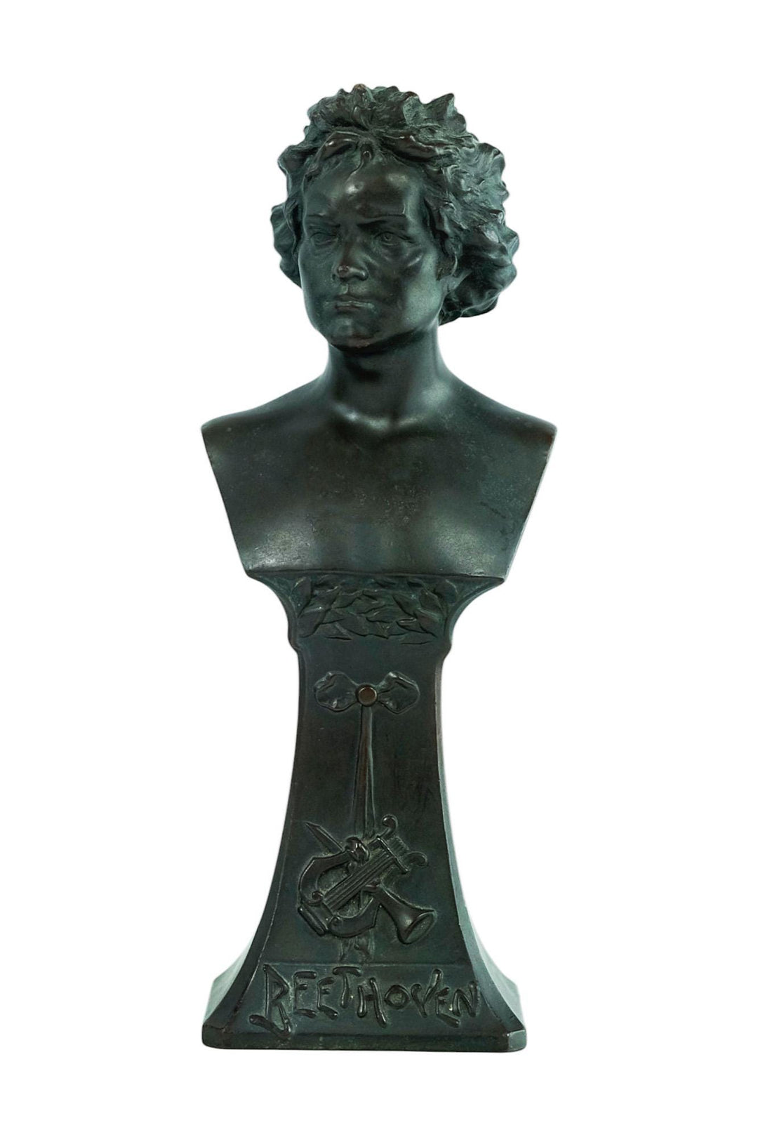 Pair of Antique Sculptures of Mozart and Beethoven French Antiques Classic Music Sculptures Beethoven Bust and Mozart Bust Music Decoration