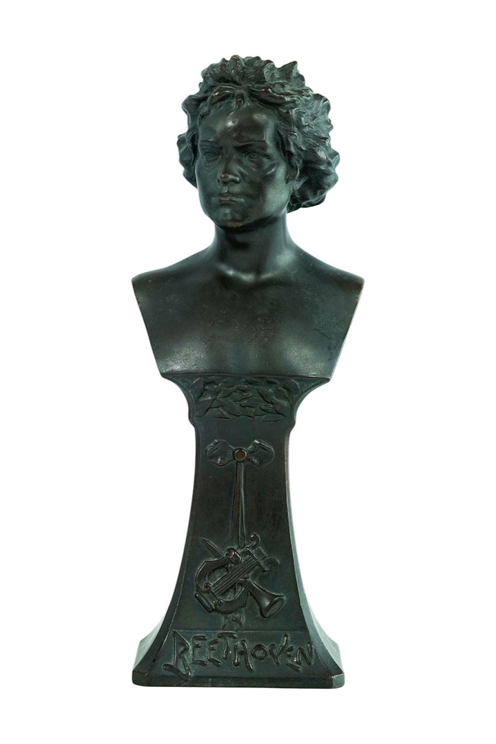 Pair of Antique Sculptures of Mozart and Beethoven French Antiques Classic Music Sculptures Beethoven Bust and Mozart Bust Music Decoration