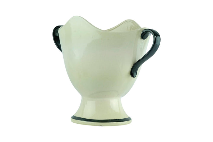 Porcelain Planter with Handels and the Decoration of a Face Decorative Planter Design Bowl Italian Decoration Simone Pottery
