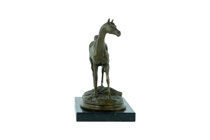 Bronze Sculpture of a Stallion Horse on Marble Base Ibrahim the Horse Statue Horse Lovers Gift Bronze Horse Sculpture Horse Decoration Art