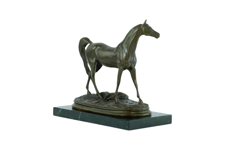 Bronze Sculpture of a Stallion Horse on Marble Base Ibrahim the Horse Statue Horse Lovers Gift Bronze Horse Sculpture Horse Decoration Art