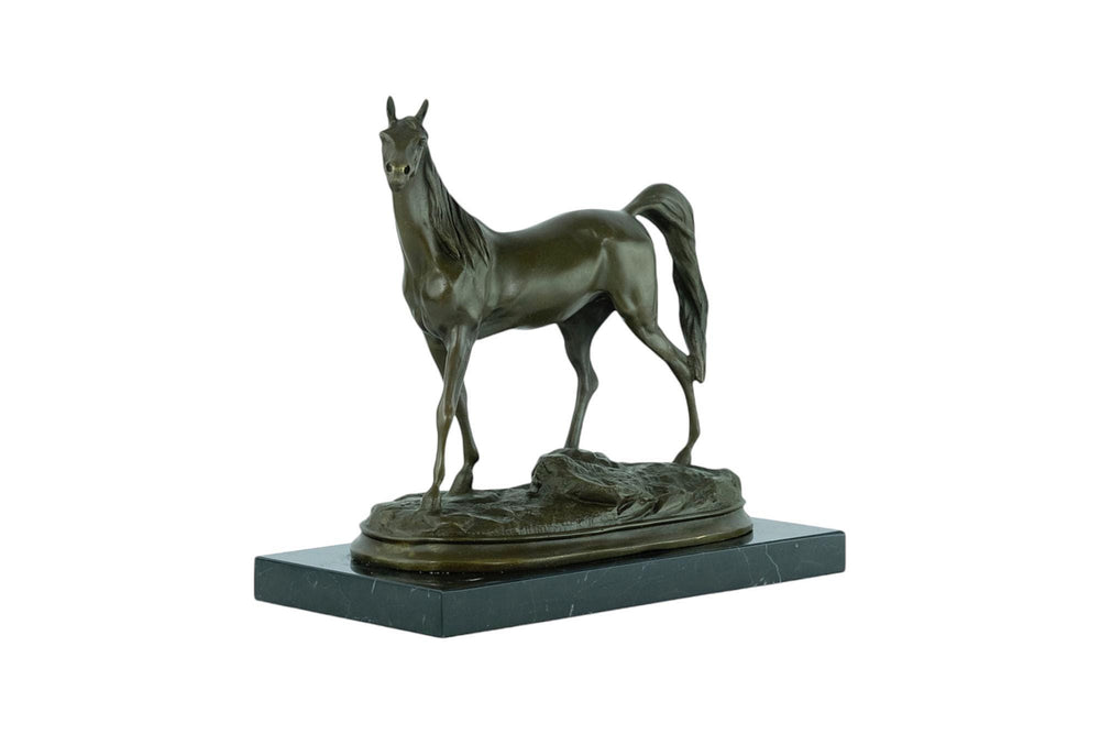 Bronze Sculpture of a Stallion Horse on Marble Base Ibrahim the Horse Statue Horse Lovers Gift Bronze Horse Sculpture Horse Decoration Art