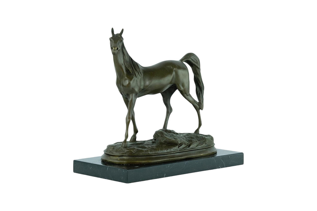 Bronze Sculpture of a Stallion Horse on Marble Base Ibrahim the Horse Statue Horse Lovers Gift Bronze Horse Sculpture Horse Decoration Art