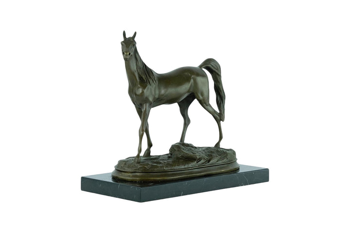 Bronze Sculpture of a Stallion Horse on Marble Base Ibrahim the Horse Statue Horse Lovers Gift Bronze Horse Sculpture Horse Decoration Art