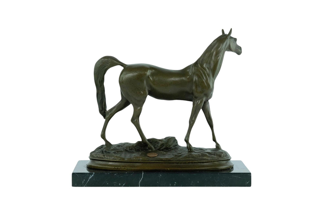 Bronze Sculpture of a Stallion Horse on Marble Base Ibrahim the Horse Statue Horse Lovers Gift Bronze Horse Sculpture Horse Decoration Art