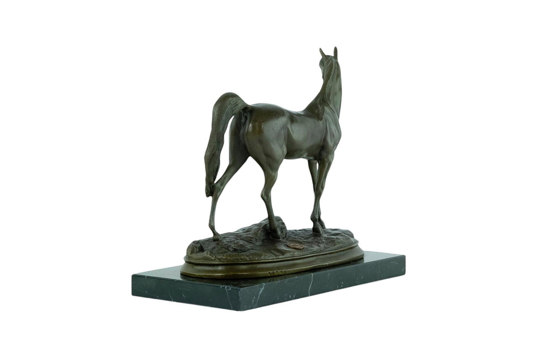 Bronze Sculpture of a Stallion Horse on Marble Base Ibrahim the Horse Statue Horse Lovers Gift Bronze Horse Sculpture Horse Decoration Art