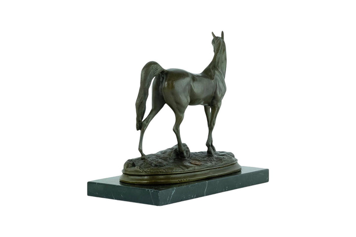Bronze Sculpture of a Stallion Horse on Marble Base Ibrahim the Horse Statue Horse Lovers Gift Bronze Horse Sculpture Horse Decoration Art