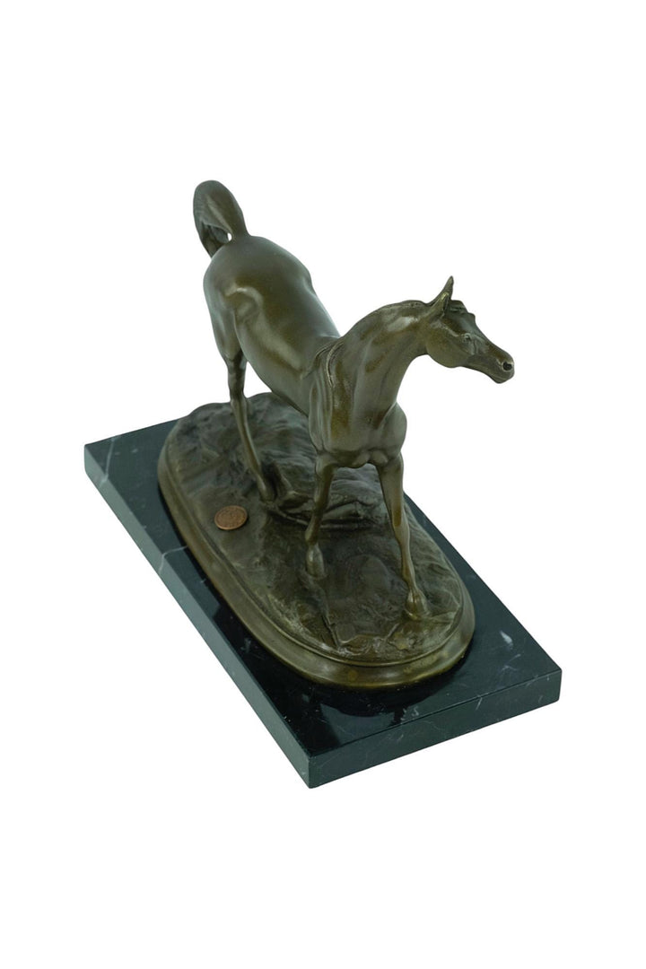 Bronze Sculpture of a Stallion Horse on Marble Base Ibrahim the Horse Statue Horse Lovers Gift Bronze Horse Sculpture Horse Decoration Art