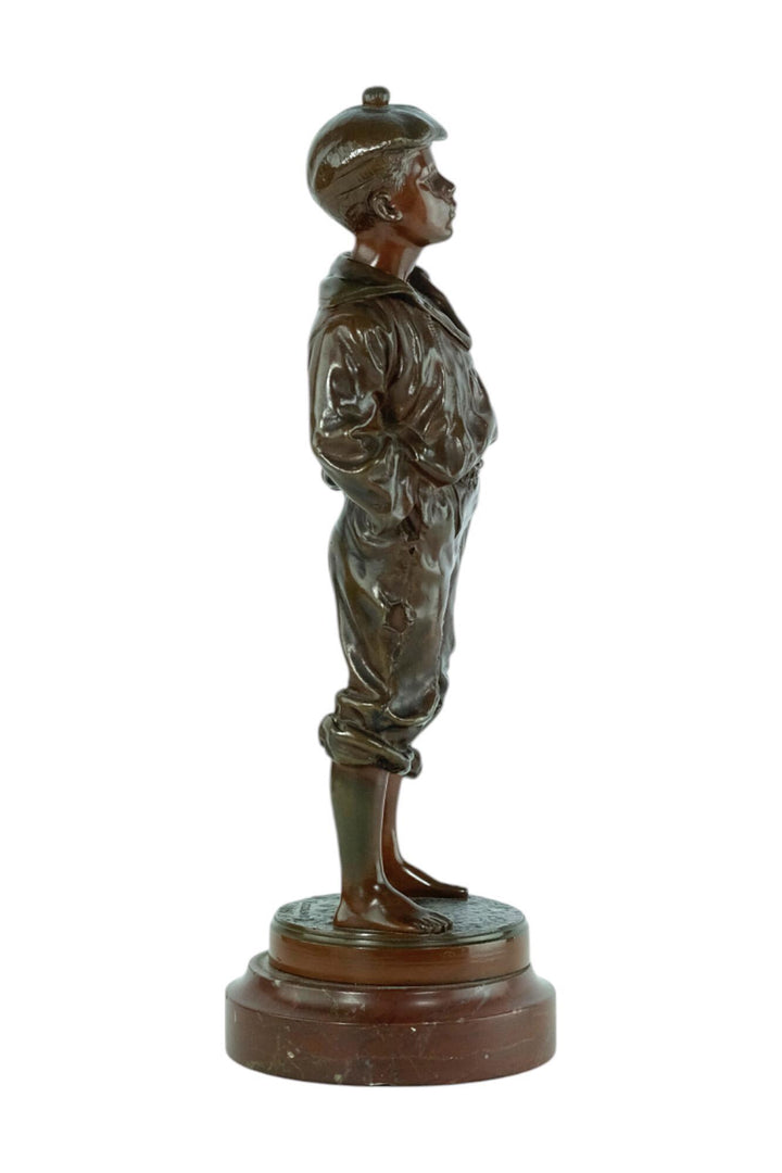 Antique Bronze Sculpture of a Whistling Boy known as 'Mousse Siffleur' by Vlaclav Szczeblewski Bronze Boy Statue Antique Decoration Siffleur