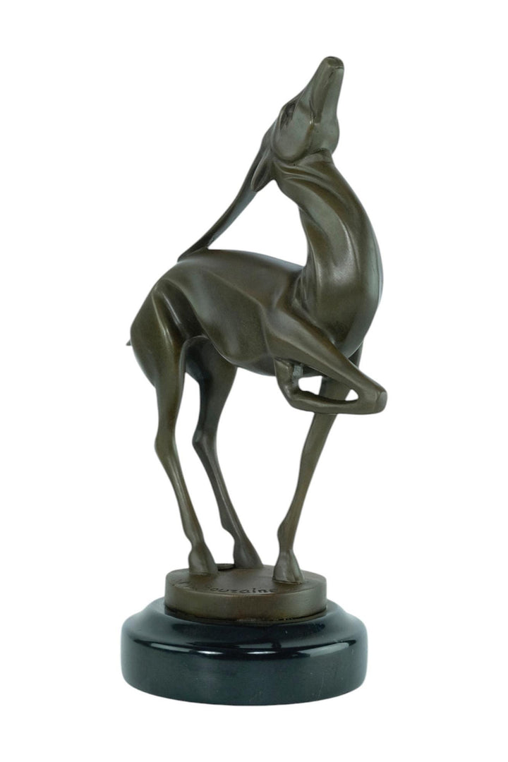 Bronze Sculpture of an Antelope in Art Deco Style Inspired by Bouraine Animal Art Statue Bronze Art Deco Sculpture Hunting Decoration Art