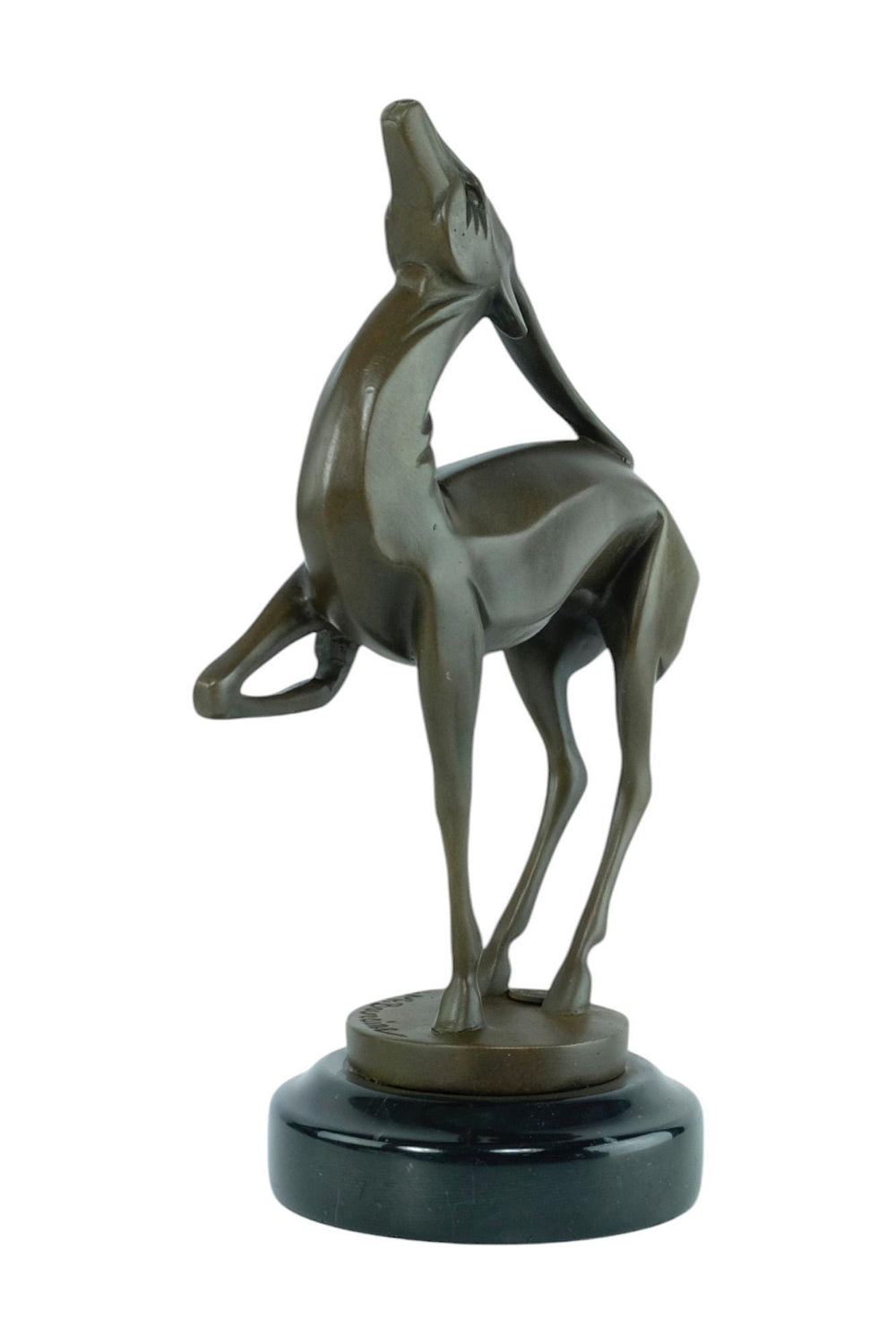 Bronze Sculpture of an Antelope in Art Deco Style Inspired by Bouraine Animal Art Statue Bronze Art Deco Sculpture Hunting Decoration Art