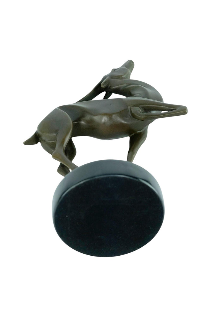 Bronze Sculpture of an Antelope in Art Deco Style Inspired by Bouraine Animal Art Statue Bronze Art Deco Sculpture Hunting Decoration Art