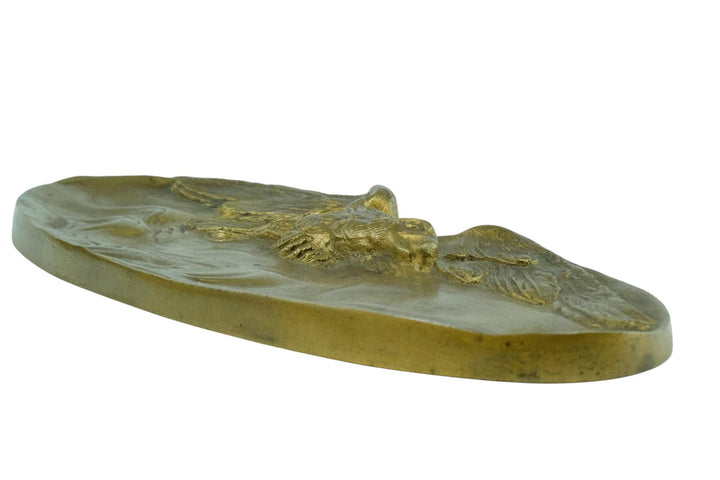Antique Bronze Vide Poche with Eagle by E. Herzig Antique Bronze Tray Eagle Lovers Gift French Antiques Hunting Decoration Antique Tray