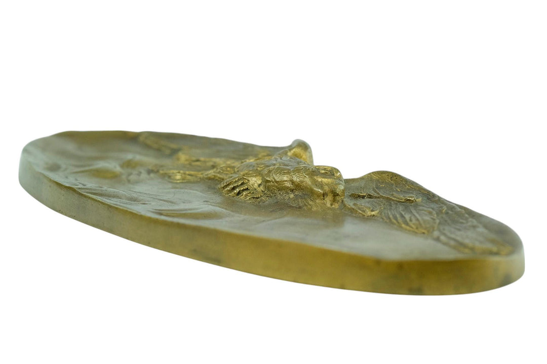 Antique Bronze Vide Poche with Eagle by E. Herzig Antique Bronze Tray Eagle Lovers Gift French Antiques Hunting Decoration Antique Tray