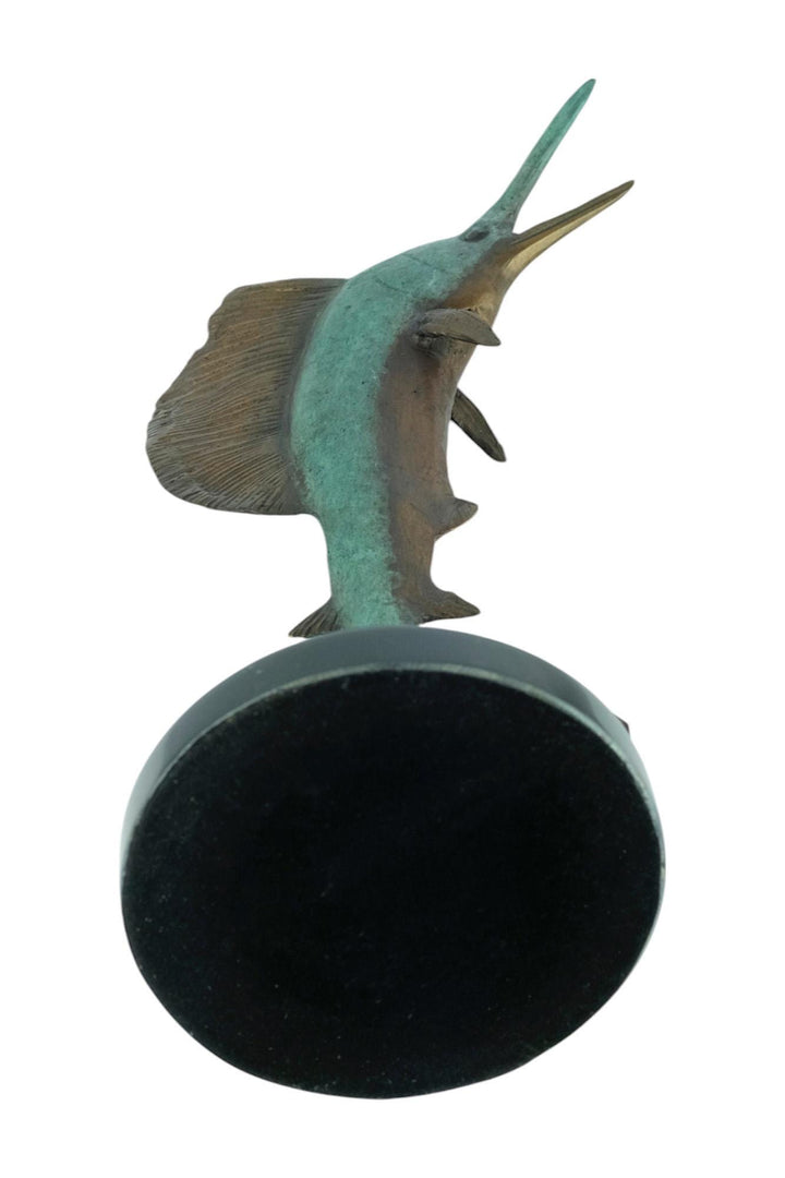 Bronze Sculpture of a Marlin Jumping Out of the Water Animal Art Statue Fishing Lovers Gift Bronze Marlin Statue Fishing Decoration