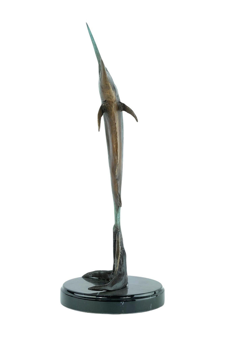 Bronze Sculpture of a Marlin Jumping Out of the Water Animal Art Statue Fishing Lovers Gift Bronze Marlin Statue Fishing Decoration