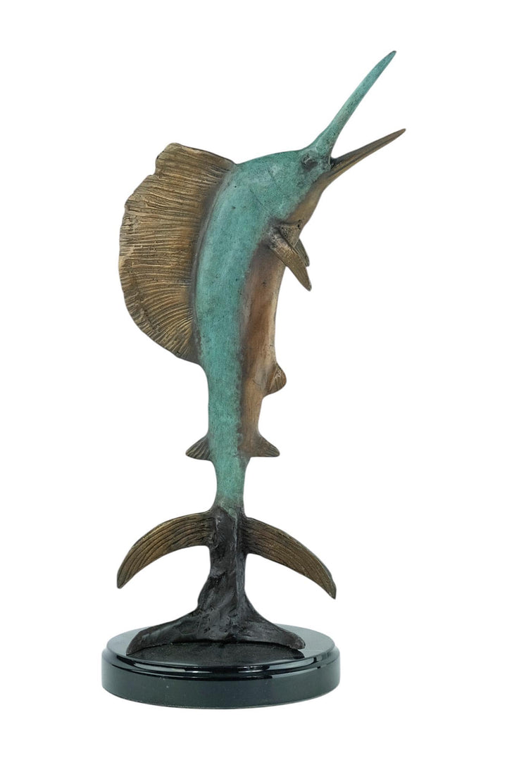 Bronze Sculpture of a Marlin Jumping Out of the Water Animal Art Statue Fishing Lovers Gift Bronze Marlin Statue Fishing Decoration
