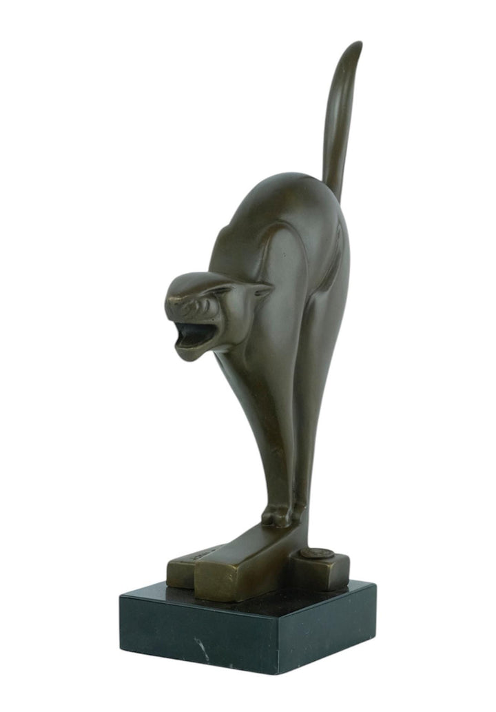 Bronze Sculpture of a Cat in Art Deco Style Inspired by Chris van der Hoef Animal Art Statue Cat Lovers Gift Cat Decoration Art Deco Cat Art