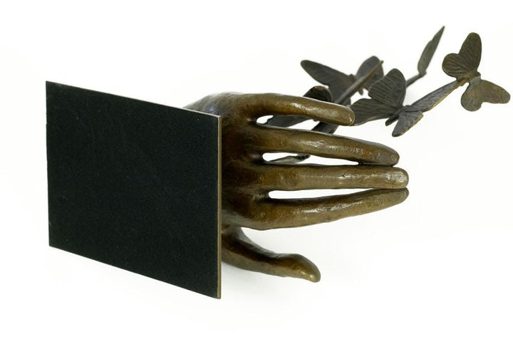 Bronze Sculpture of Hand Releasing Butterflies Modern Art Statue Bronze Freedom Sculpture Butterfly Figurine Contemporary Art Statue Animal