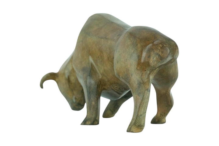 Bronze Bull Sculpture by the Pierre Chenet Foundry Charging Bull Statue Cubist Bull Figurine Cubism Art Sculpture Animal Art Sculpture