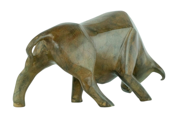Bronze Bull Sculpture by the Pierre Chenet Foundry Charging Bull Statue Cubist Bull Figurine Cubism Art Sculpture Animal Art Sculpture