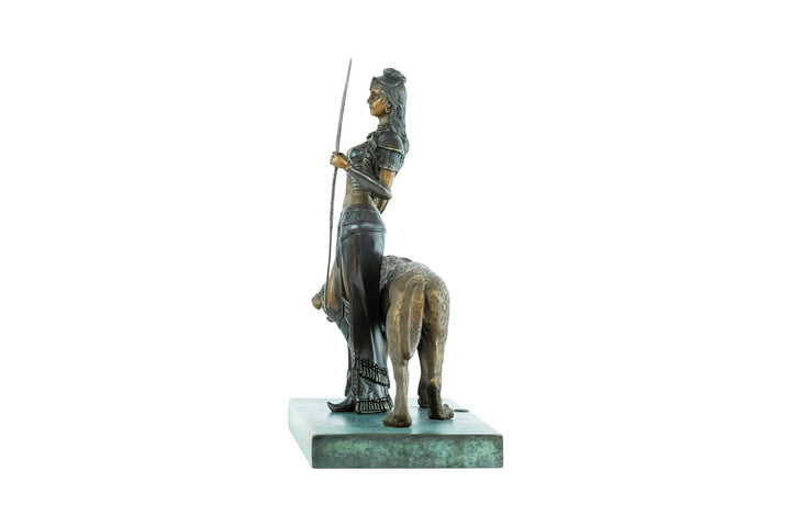 Bronze Sculpture of Cleopatra with a Panther and Spear Bronze Art Statue Cleopatra Sculpture Mythology Art Egyptian Art Sculpture Panther