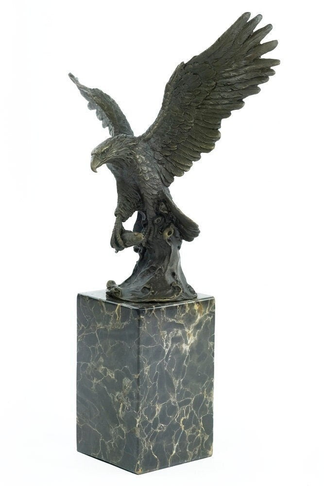 Bronze Fishing Eagle Sculpture Animal Art Figurine Bronze Eagle Statue Bald Eagle Bronze Animal Sculpture Sea Eagle Figure Bronze Eagle Art