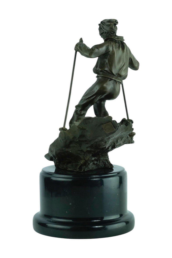 Bronze Sculpture of a Skiing Male Skiing Trophy Alpine Skier Contemporary Art Statue Skiing Decoration Skier Gift Ski Art Modern Sculpture