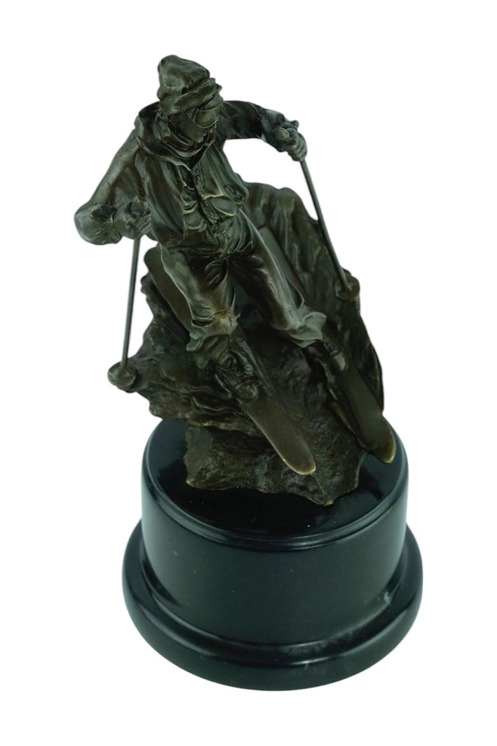 Bronze Sculpture of a Skiing Male Skiing Trophy Alpine Skier Contemporary Art Statue Skiing Decoration Skier Gift Ski Art Modern Sculpture