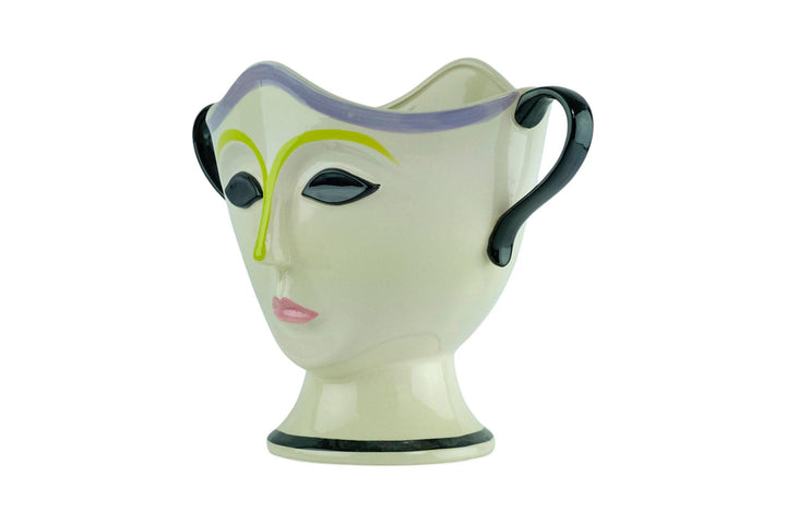 Porcelain Planter with Handels and the Decoration of a Face Decorative Planter Design Bowl Italian Decoration Simone Pottery