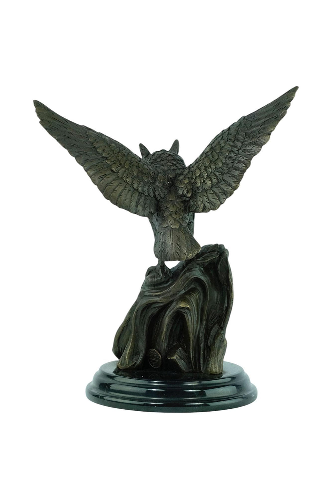 Bronze Sculpture of an Owl with Wings Spread Animal Art Statue Owl Lovers Gift Hunting Decoration Bronze Owl Statue Animal Sculpture Owl Art