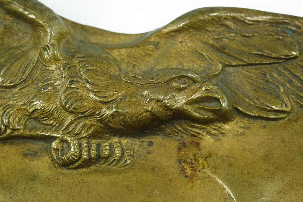 Antique Bronze Vide Poche with Eagle by E. Herzig Antique Bronze Tray Eagle Lovers Gift French Antiques Hunting Decoration Antique Tray