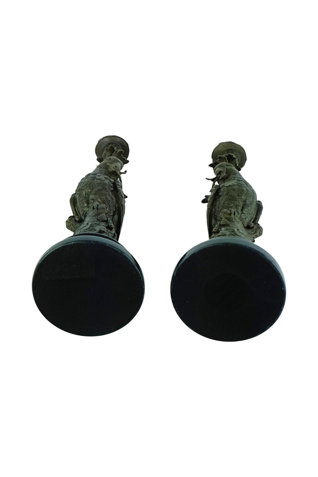 Pair of Bronze Candle Holders Depicting Two Parrots Animal Art Decoration Parrot Lovers Gift Parrot Candleholders Parrot Decoration