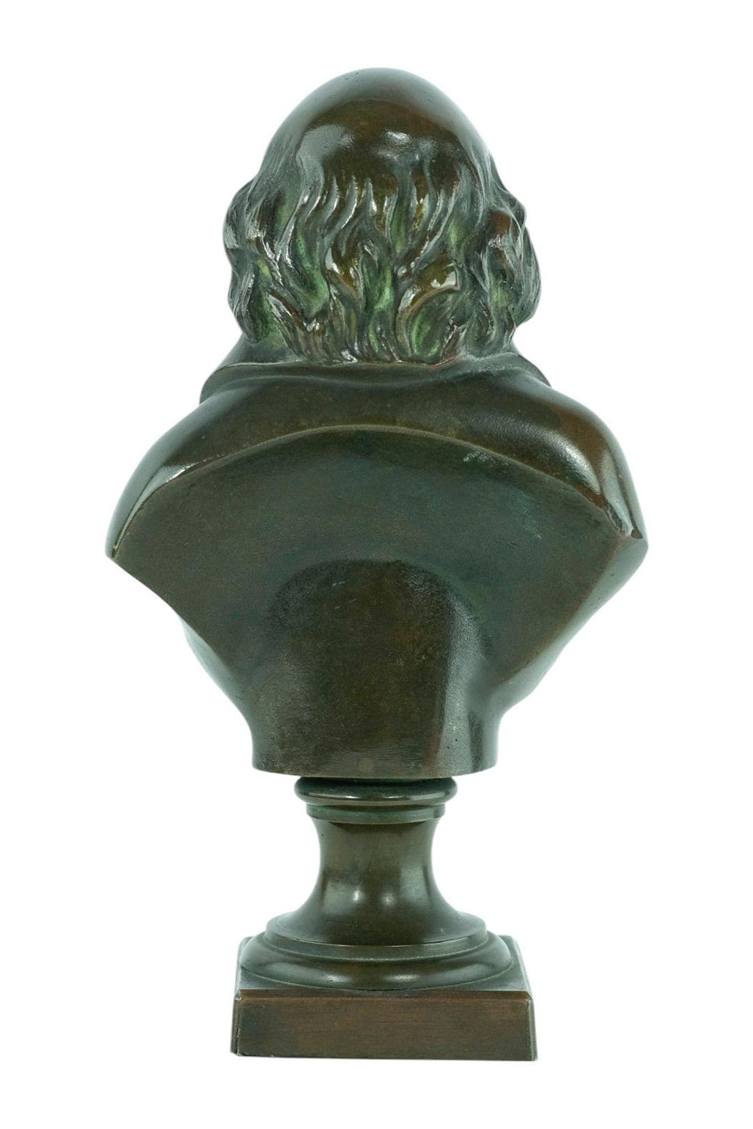 Antique Bronze Bust of Pierre-Jean de Béranger French Antique Bronze Sculpture Poet Bust Antique Decoration Bronze Sculpture of Beranger